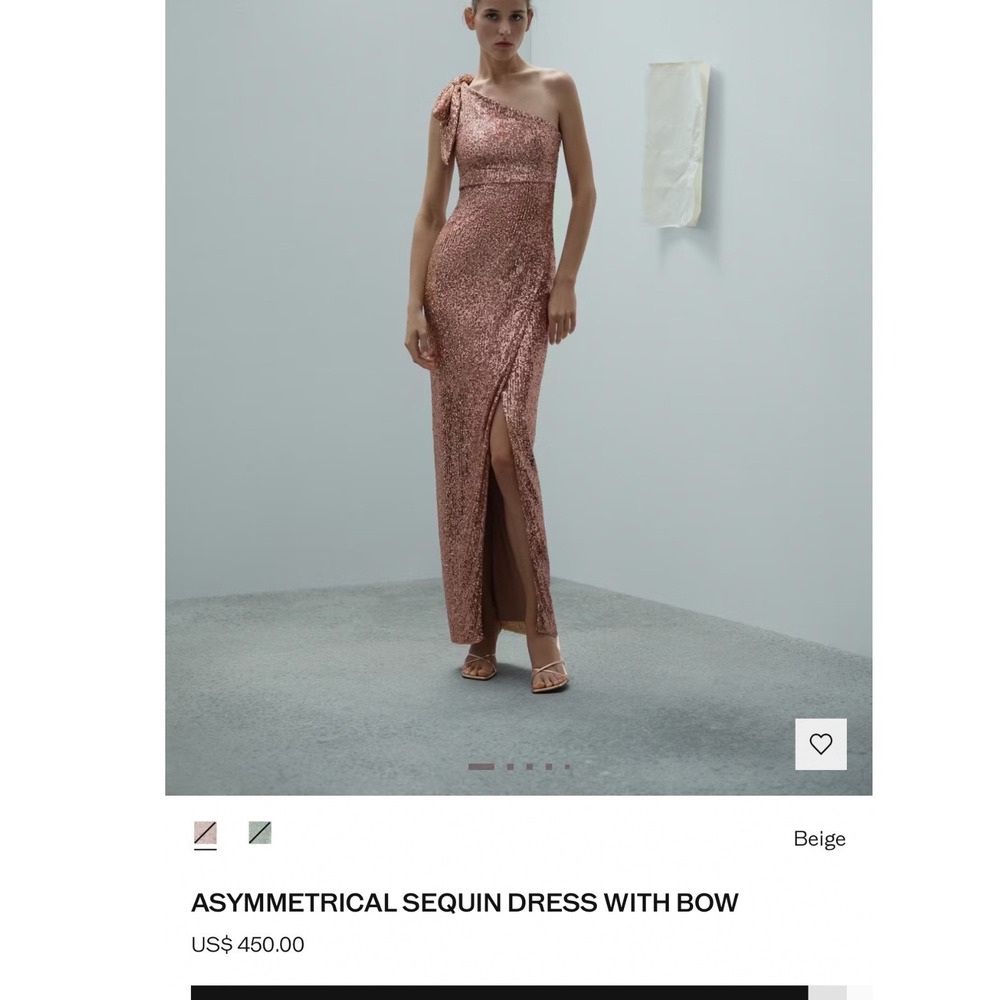 MNG Capsule Rose Gold Sequin One Shoulder Gown XS NWT - Picture 11 of 11